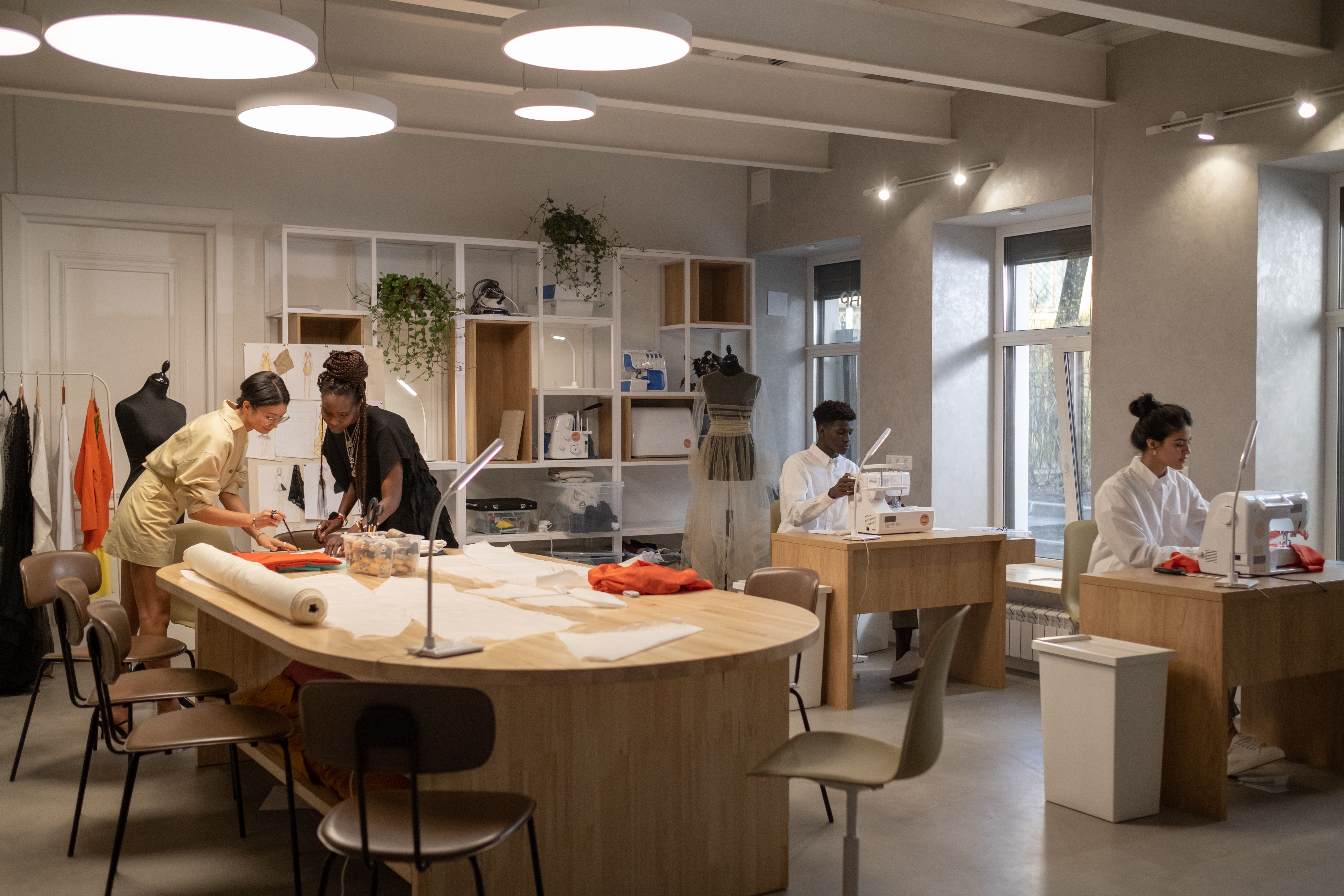 A small British workshop producing garments to a high standard, illustrating the micro-factory model for British brands.