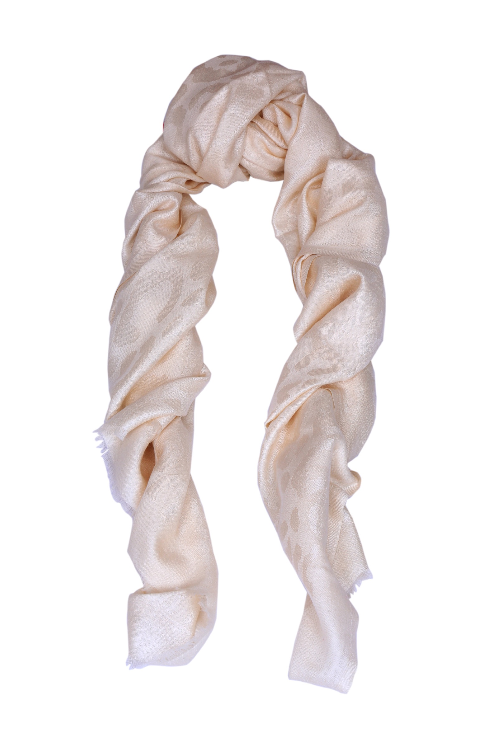 Jacquard scarf in ivory for Ahume.