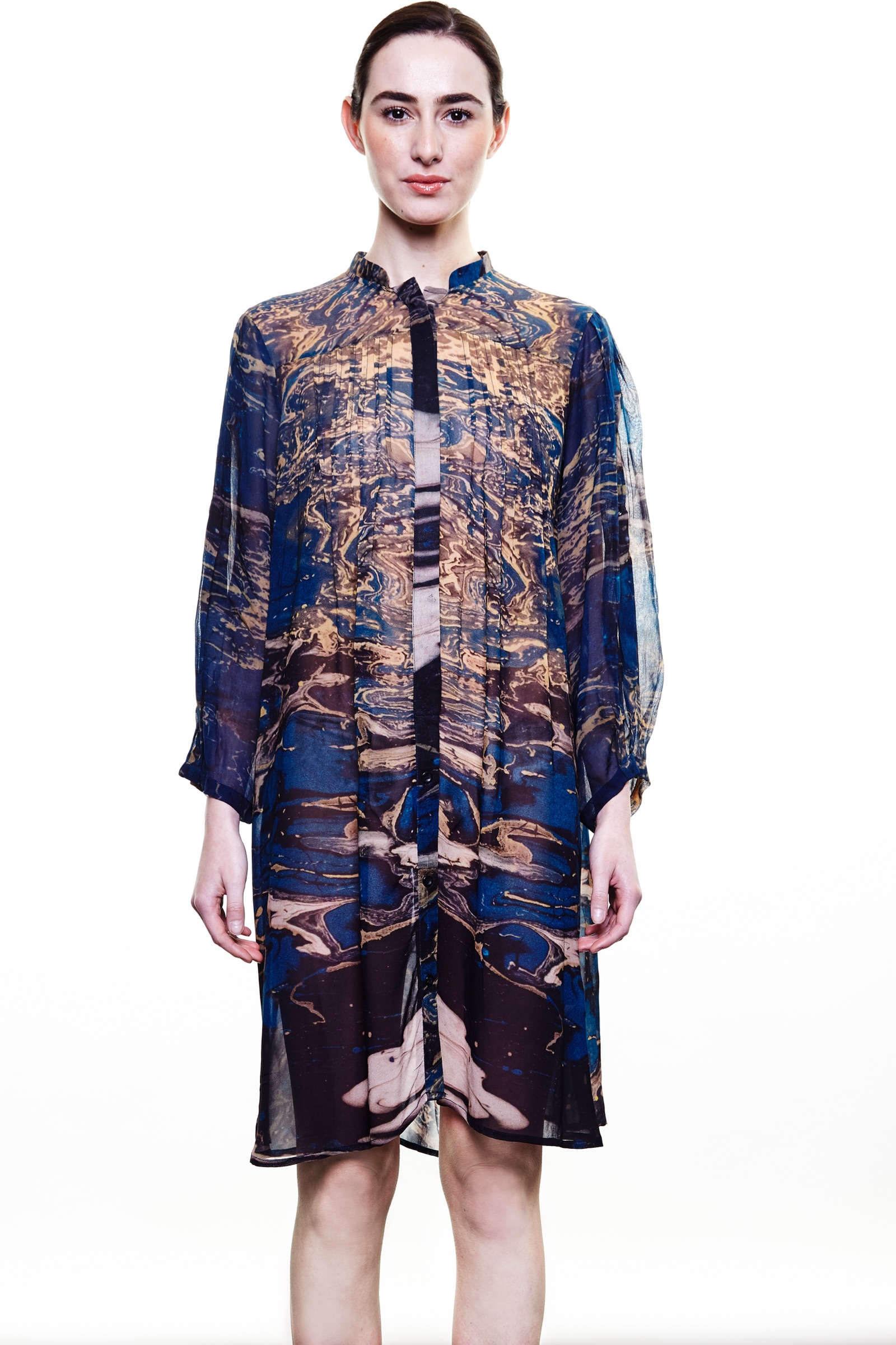 British Museum shirt dress in the printed brushstroke design, full piece.