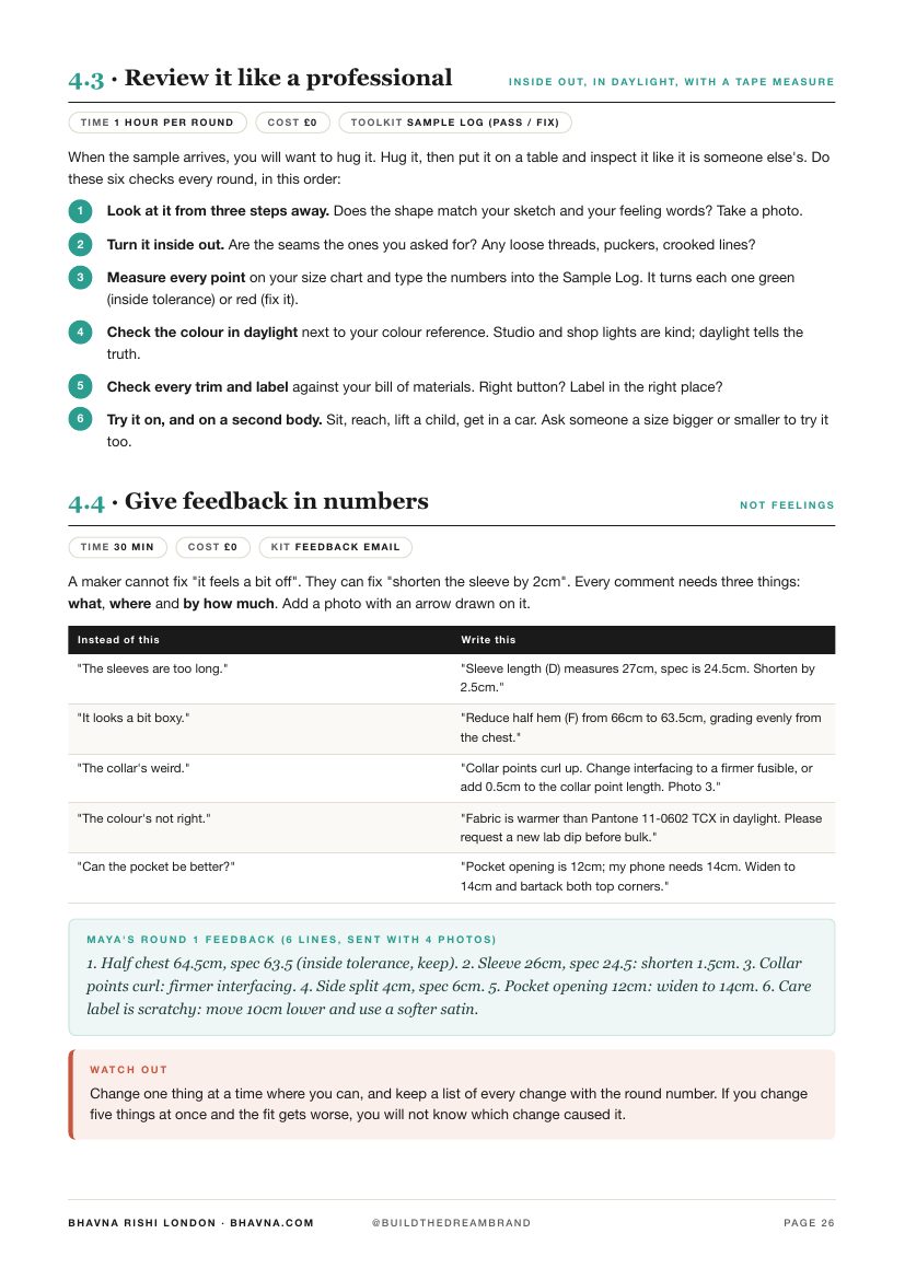 Reviewing your sample and giving feedback in numbers
