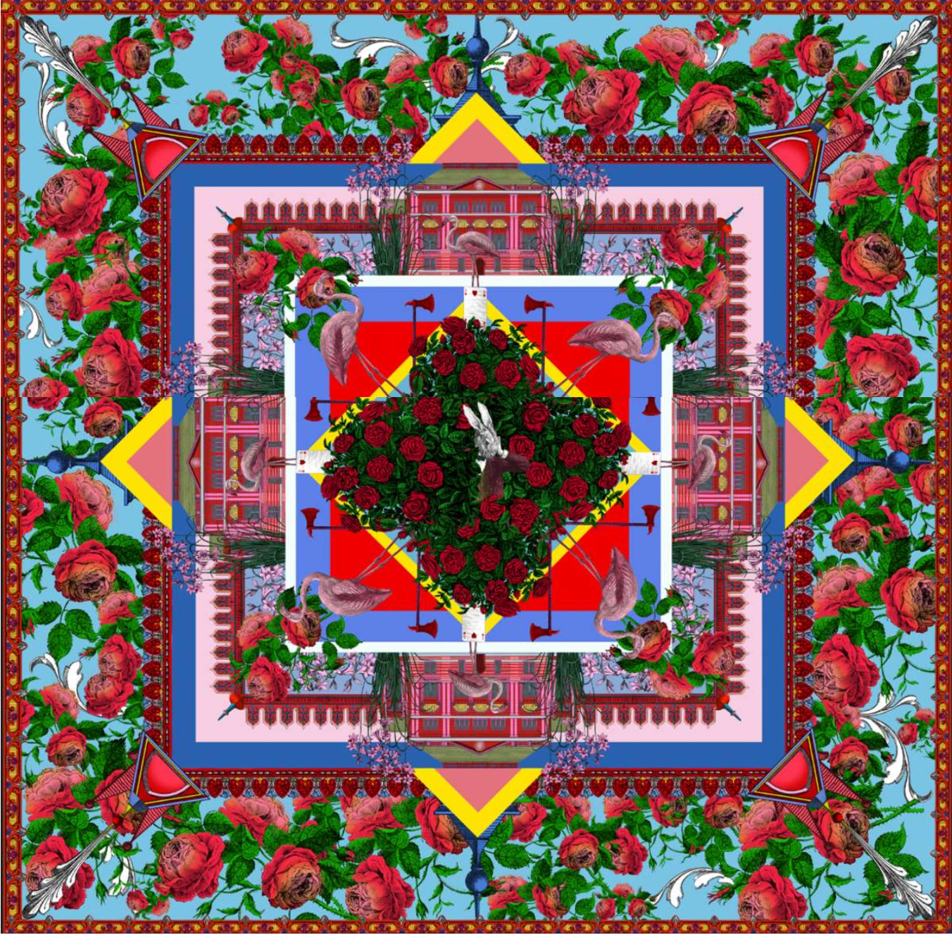 Alice in Wonderland exhibition silk scarf — Bhavna Rishi London for V&A Museum
